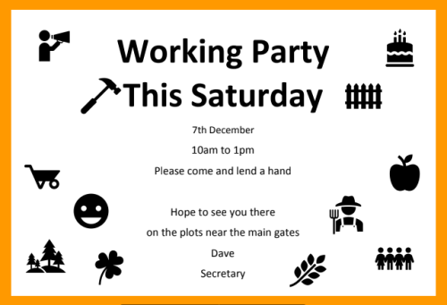 Working Party 7th Dec 2019